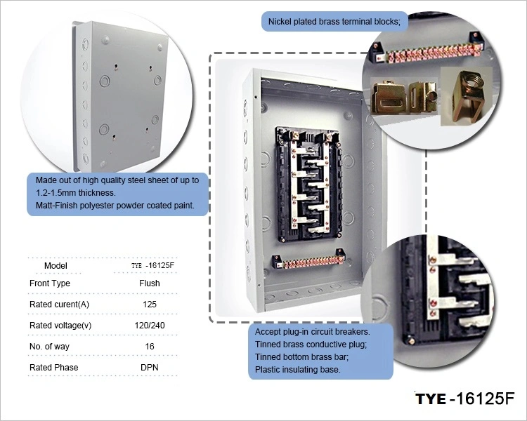 Tye 16 Way Single Phase Electric Residential Square D Load Center Panel Parts