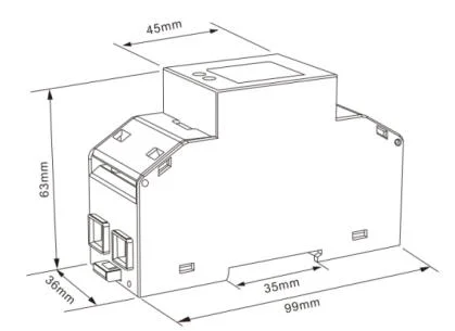 AT100g Single Phase DIN Rail Energy Meters, DIN Rail Meter, Energy Meter, Power Meter